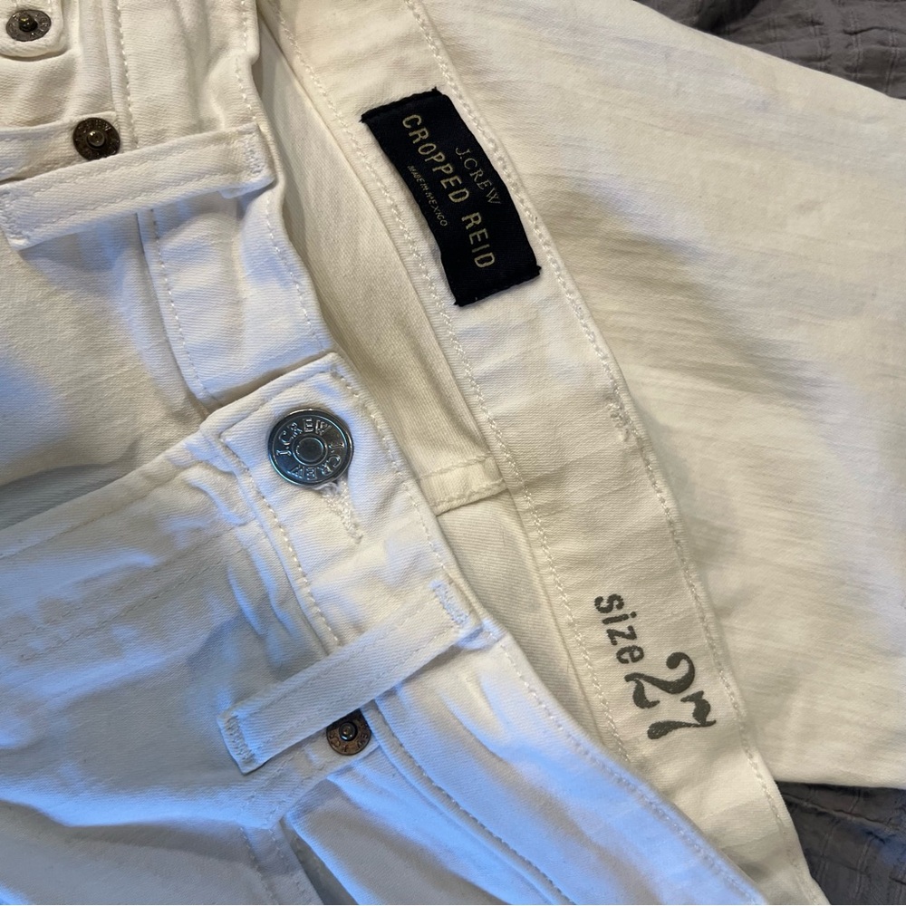 EUC J. Crew White Reid Cropped sz 27 - Picture 3 of 3